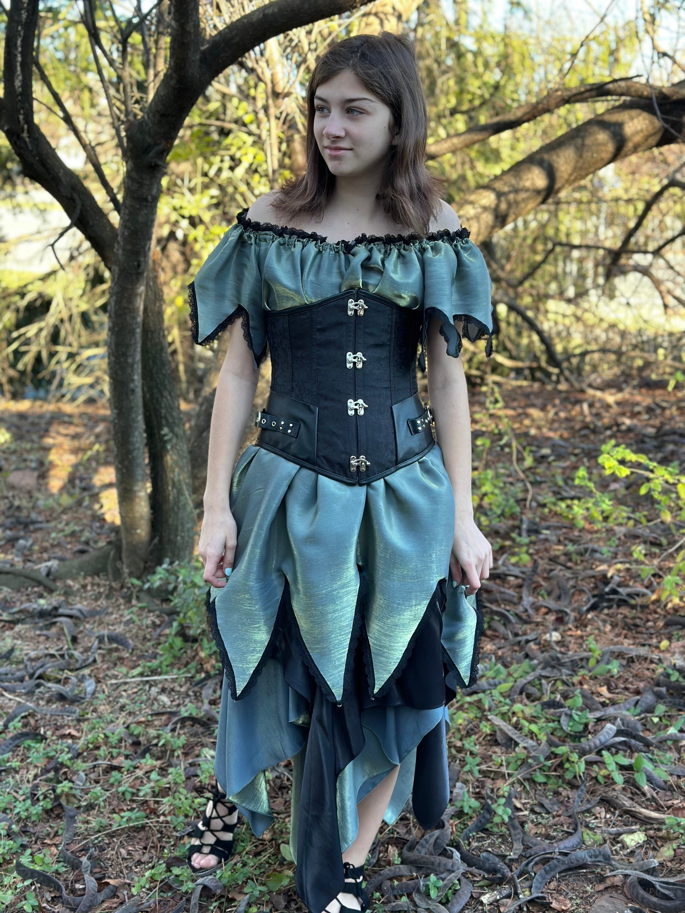 Women's Iridescent Reversible Renaissance Fairy Pixie Skirt (XS