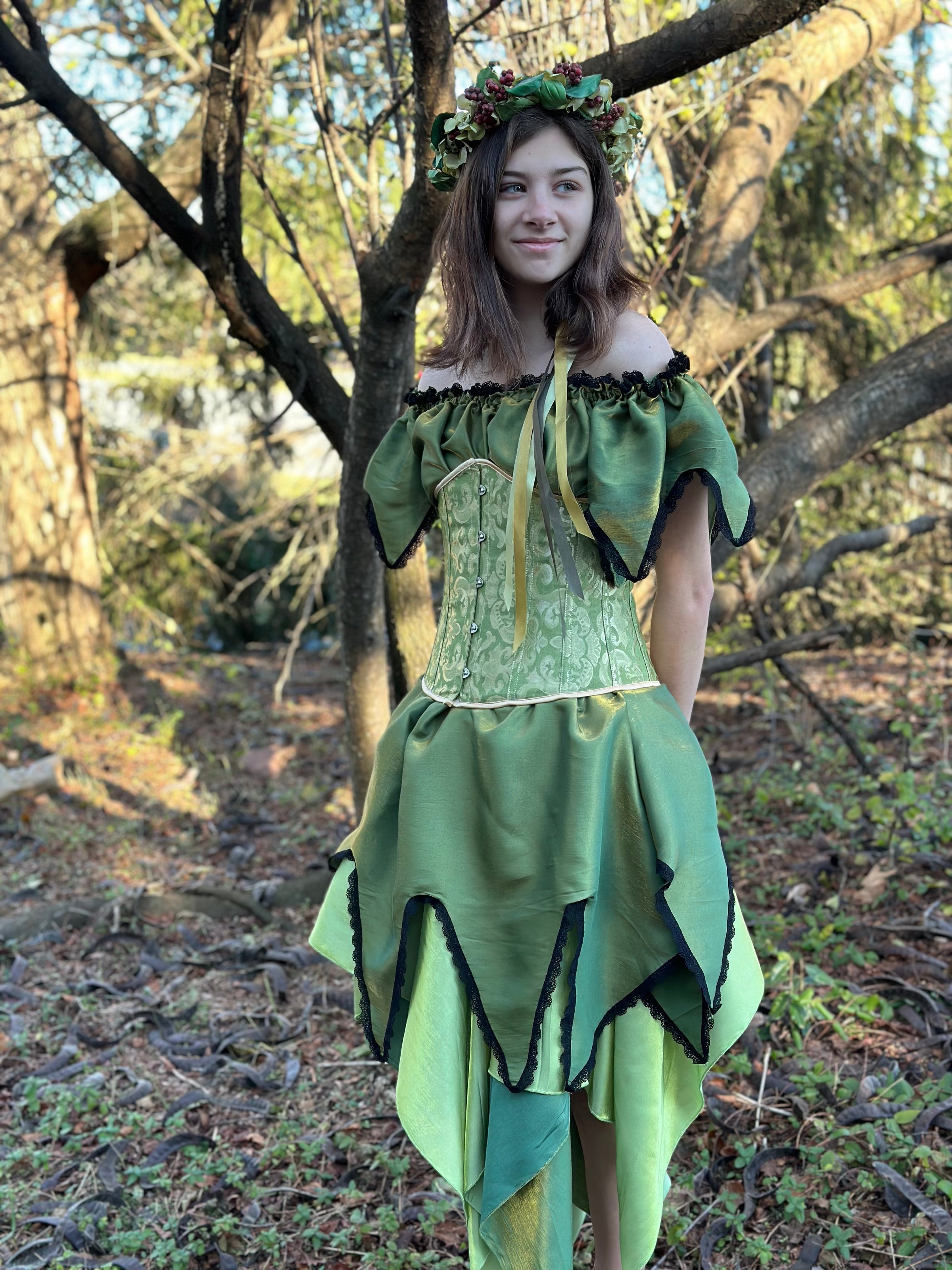 Women's Iridescent Reversible Renaissance Fairy Pixie Skirt (XS